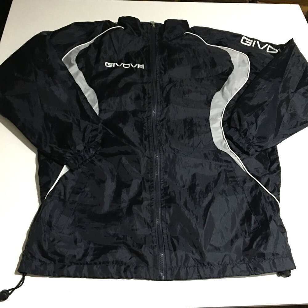 Givova Mens XS Windbreaker Jacket with hidden hood Navy or Black